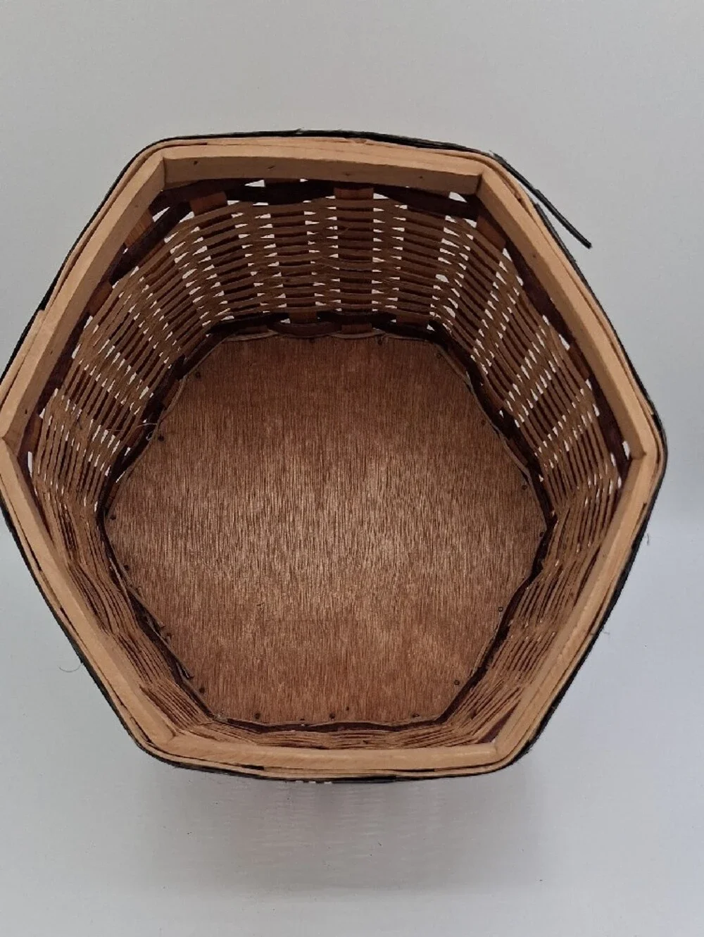 Vintage Woven Hexagonal Nesting Basket Set - Natural, Red, Blue